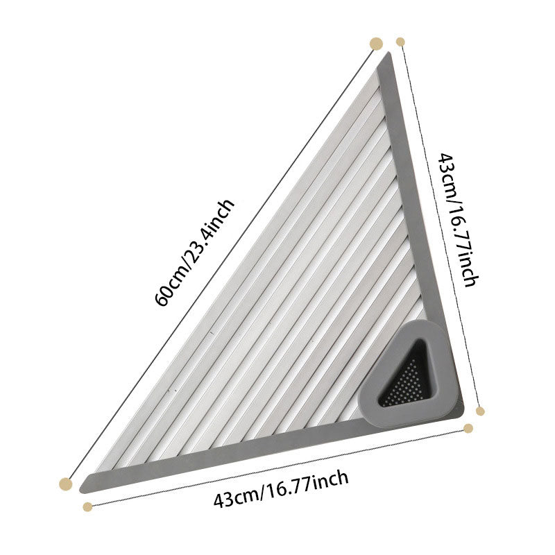 Kitchen Sink Triangle Drain Rack – Easy to Clean, With Filter Net & Food-Grade Safe