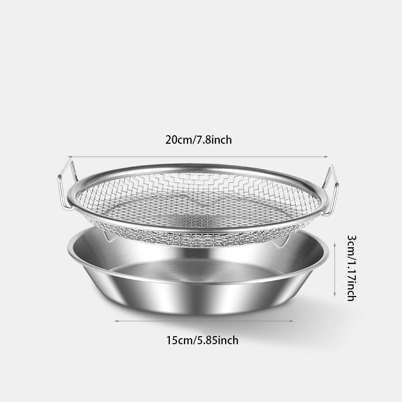 Stainless Steel Oil Strainer Tray – Dual-Handle Design for Easy Lifting