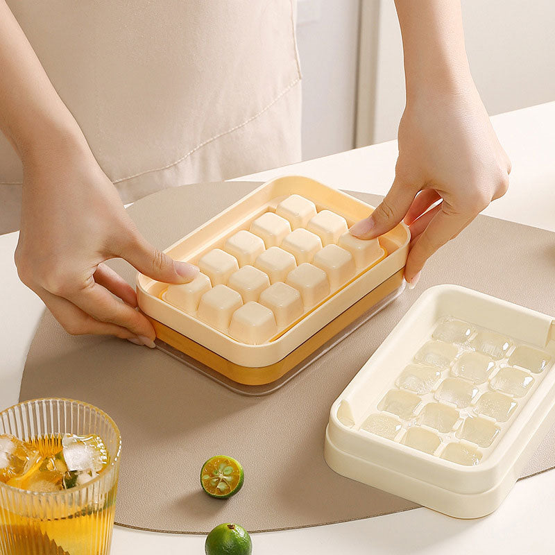 Lidded Silicone Press Ice Cube Trays: Large Capacity, Easy Release & No-Lid Water Injection