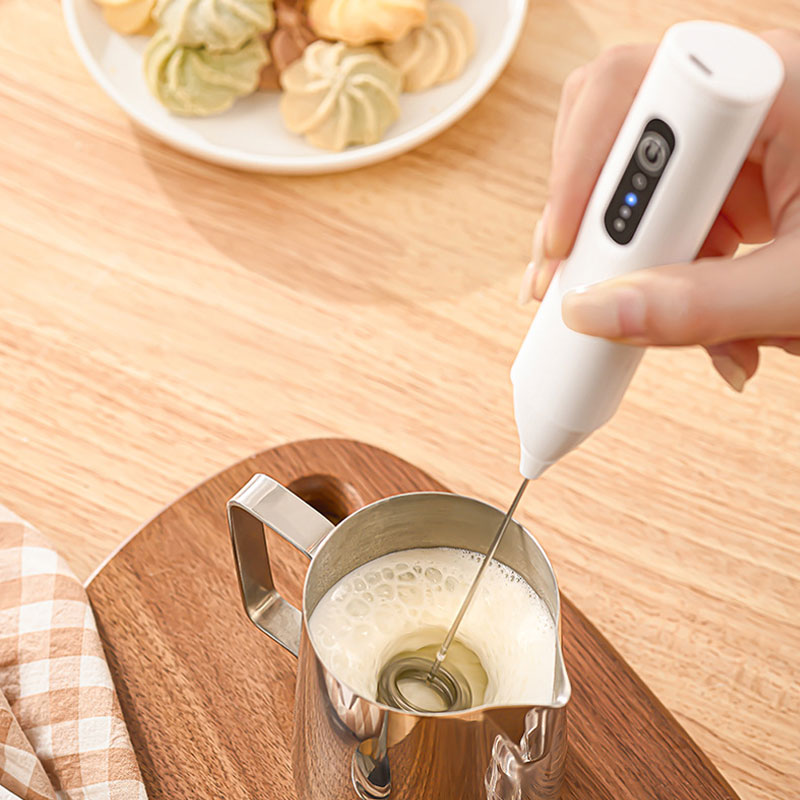 Mini Rechargeable Frother – For Coffee, Beats Eggs & Blends Jam