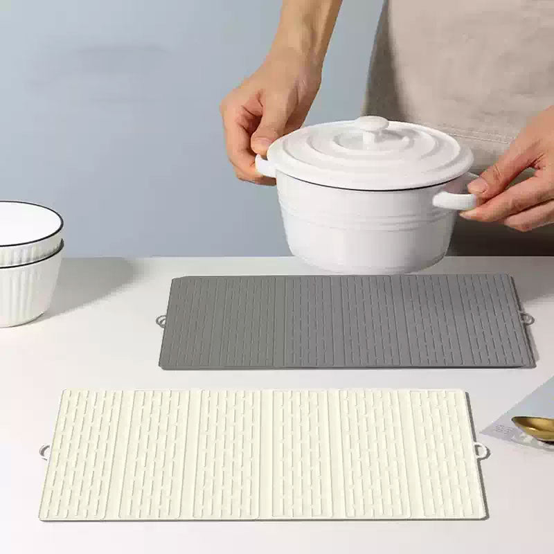 Multi-Functional Foldable Draining Mat – Anti-Burn Silicone with Hanging Hole
