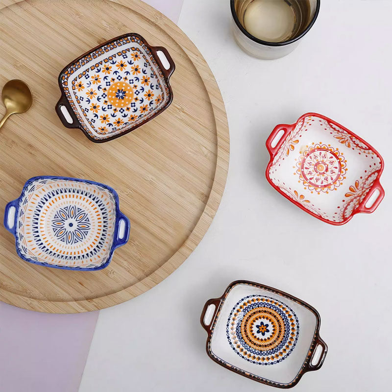 ArtNest Bohemian Double-Handled Sauce Bowl – Elegant & Easy Use