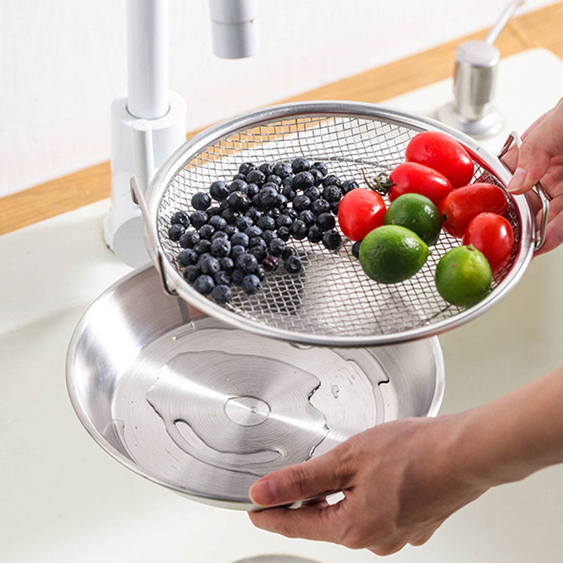 Stainless Steel Oil Strainer Tray – Dual-Handle Design for Easy Lifting