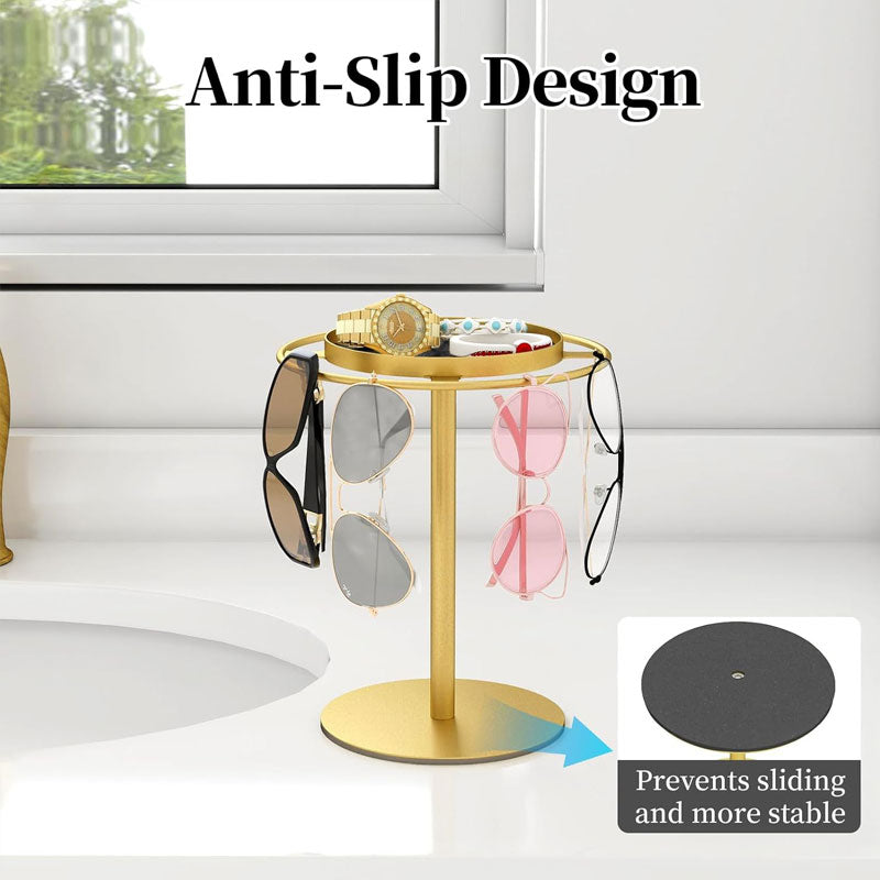 360° Rotating Metal Tray Storage Rack – Stylish & Practical