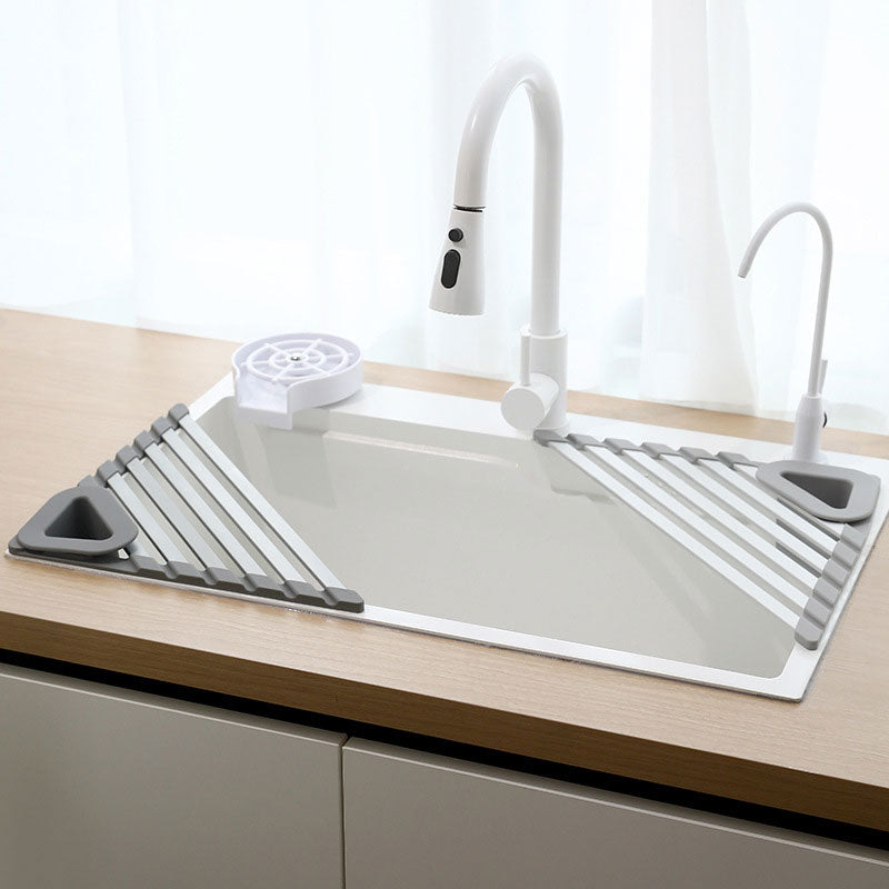 Kitchen Sink Triangle Drain Rack – Easy to Clean, With Filter Net & Food-Grade Safe