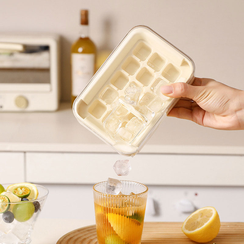 Lidded Silicone Press Ice Cube Trays: Large Capacity, Easy Release & No-Lid Water Injection