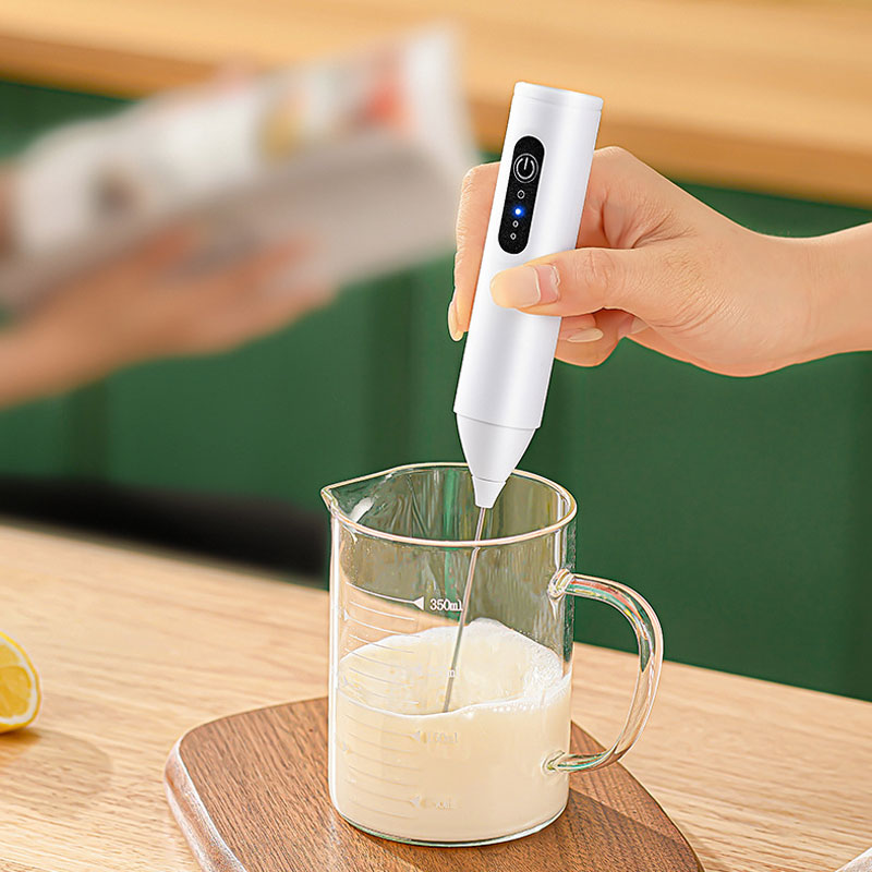 Mini Rechargeable Frother – For Coffee, Beats Eggs & Blends Jam
