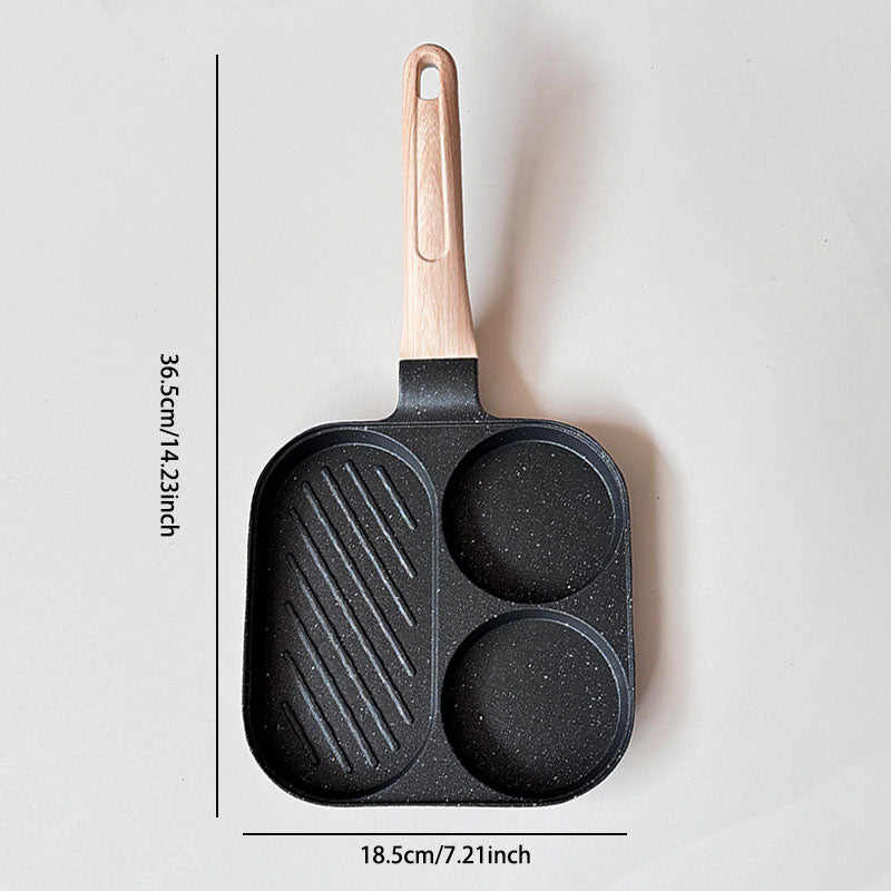 4-in-1 Nonstick Frying Pan: Ideal for Eggs, Bacon, and Burgers