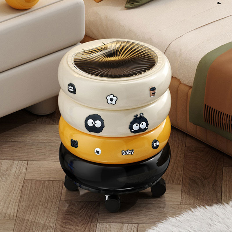 Cute Donut Garbage Bin – Covered Design & 360° Swivel Wheels