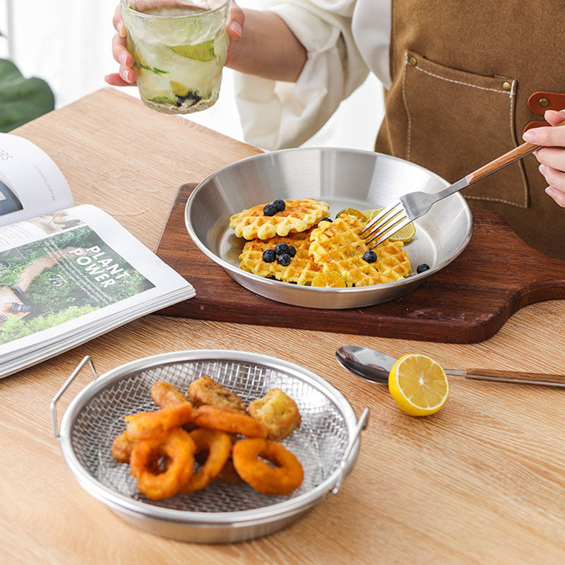Stainless Steel Oil Strainer Tray – Dual-Handle Design for Easy Lifting