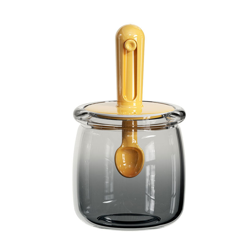 Telescopic Sealed Condiment Jar: One-Piece Lid & Scoop Design