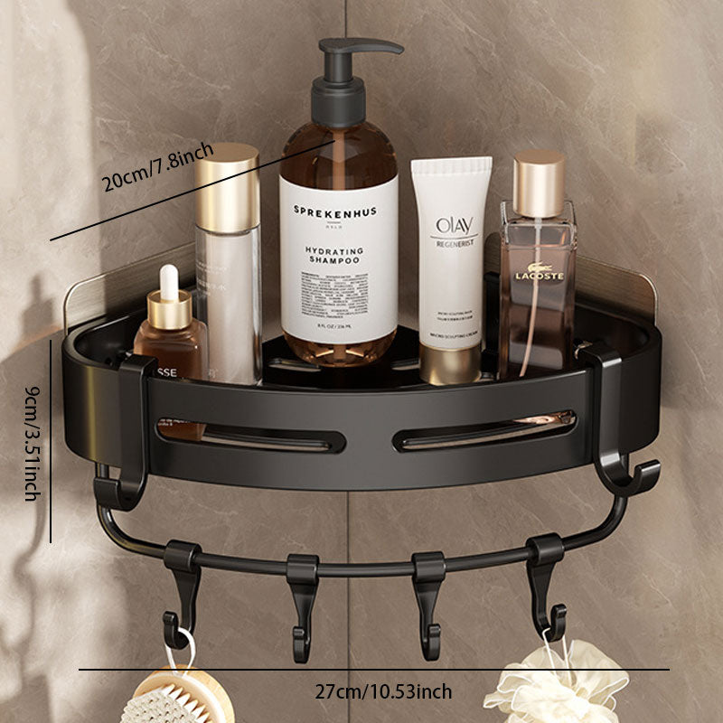 Space Aluminum No-Drill Bathroom Corner Shelf – Quick Drainage & Strong Load-Bearing