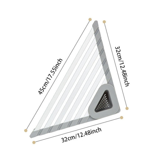 Kitchen Sink Triangle Drain Rack – Easy to Clean, With Filter Net & Food-Grade Safe