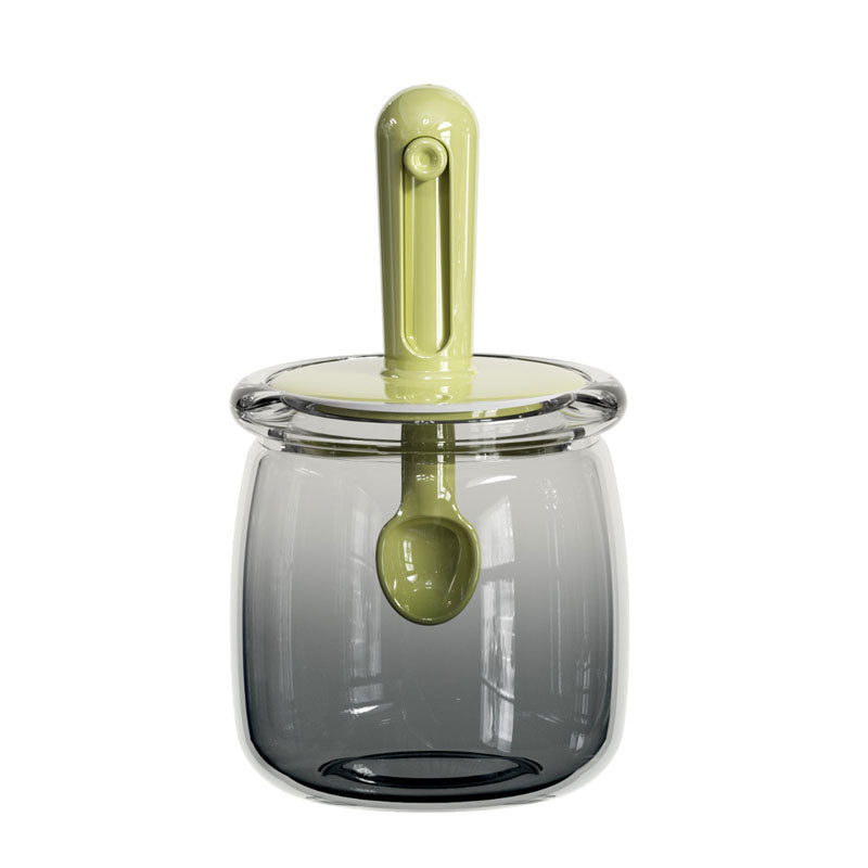 Telescopic Sealed Condiment Jar: One-Piece Lid & Scoop Design