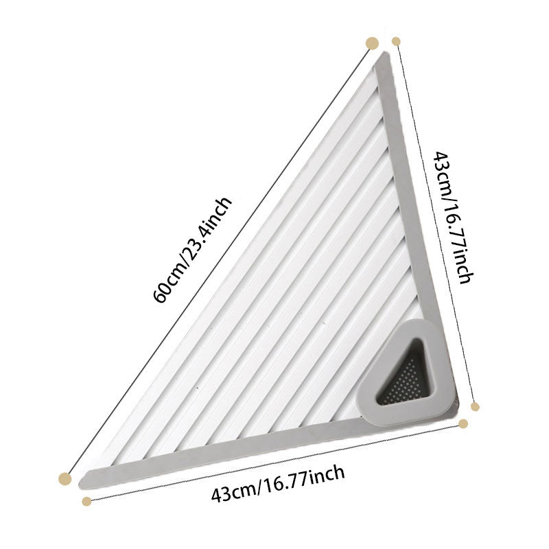 Kitchen Sink Triangle Drain Rack – Easy to Clean, With Filter Net & Food-Grade Safe