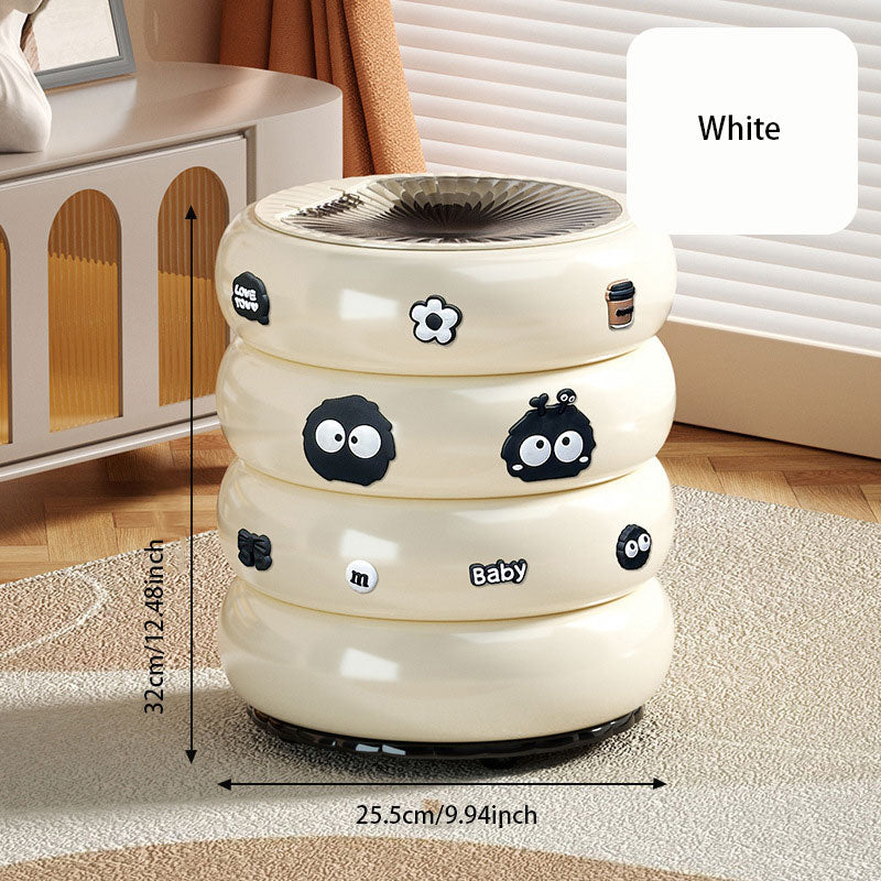 Cute Donut Garbage Bin – Covered Design & 360° Swivel Wheels