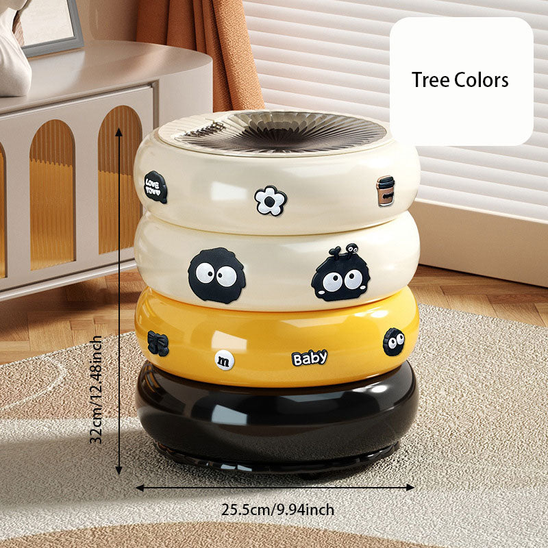 Cute Donut Garbage Bin – Covered Design & 360° Swivel Wheels